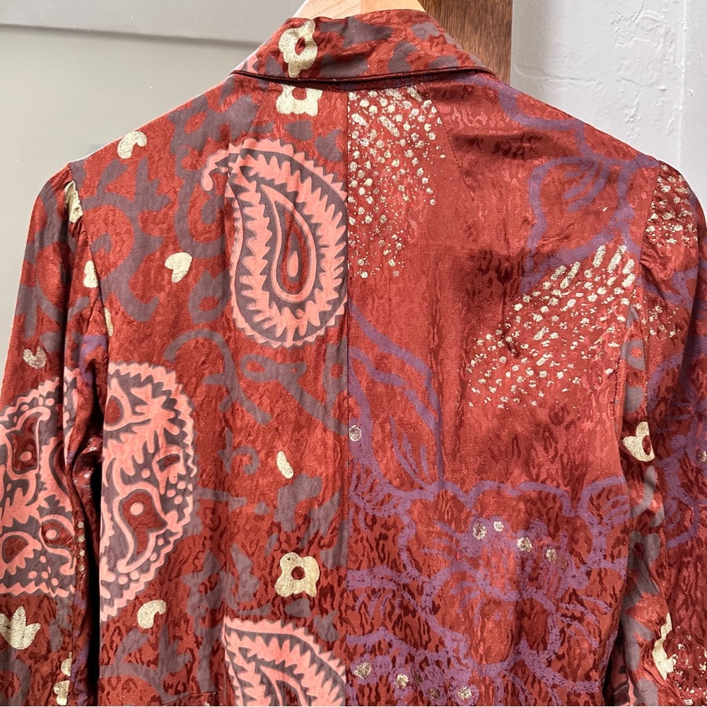 FREE PEOPLE Eye of the Wild Terracotta Stamped Duster Jacket - Picture 10 of 14